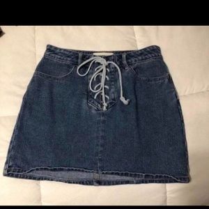 PacSun Lace Up Denim Skirt